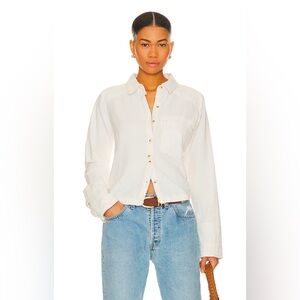 NWT FREE People x We The Free Classic Oxford Top in Ivory Combo, size M